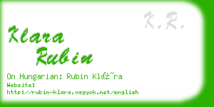 klara rubin business card